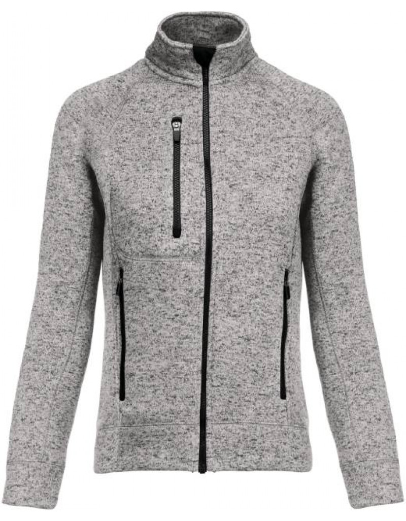 Jachetă de damă din fleece tricotată melanj